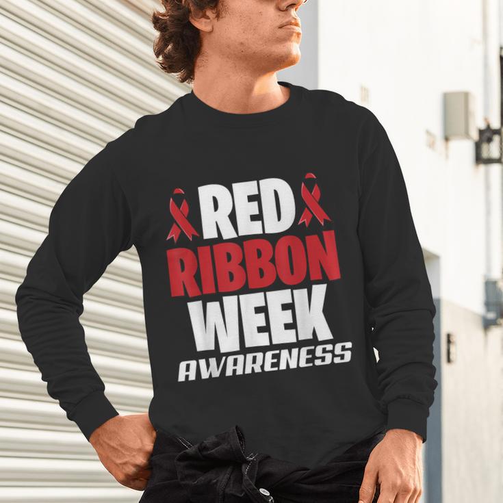 We Wear Red For Red Ribbon Week Awareness Mothers Teachers Unisex Long Sleeve T-Shirt, gift for family, gift for coworker We Wear Red For Red Ribbon Week Awareness Mothers Teachers Unisex Long Sleeve T-Shirt, gift for family, gift for coworker