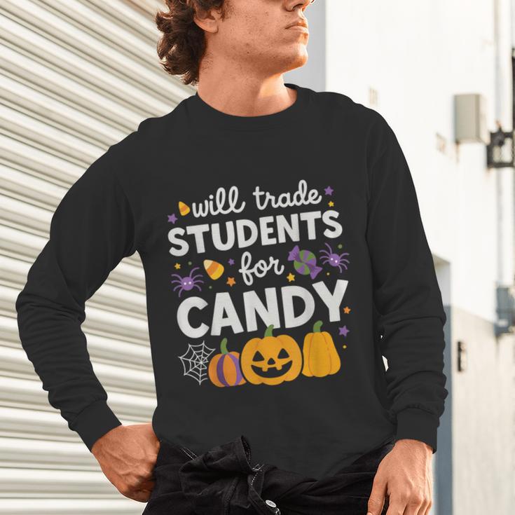 Will Trade Students For Candy Teacher Cute Halloween Unisex Long Sleeve T-Shirt, gift for family, gift for coworker