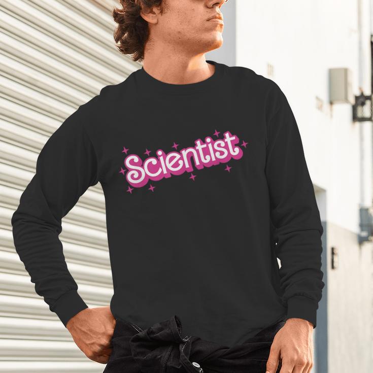 Women Retro Pink Scientist Science Teacher Back To School Unisex Long Sleeve T-Shirt, gift for family, gift for coworker