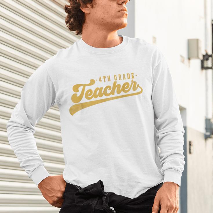 4th Grade Teacher Cute Vintage Graphic Fourth Grade Teacher Unisex Long Sleeve T-Shirt, gift for family, gift for coworker
