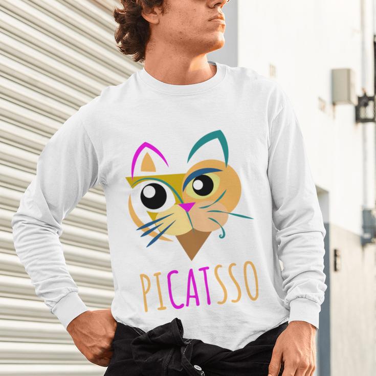 Abstract Cat Art Picatsso Shirt For Art Teachers Unisex Long Sleeve T-Shirt, gift for family, gift for coworker Abstract Cat Art Picatsso Shirt For Art Teachers Unisex Long Sleeve T-Shirt, gift for family, gift for coworker