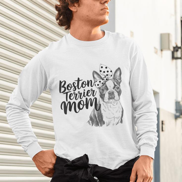 Boston Terrier Dog Bostie Mom Idea For Women Unisex Long Sleeve T-Shirt, gift for family, gift for coworker