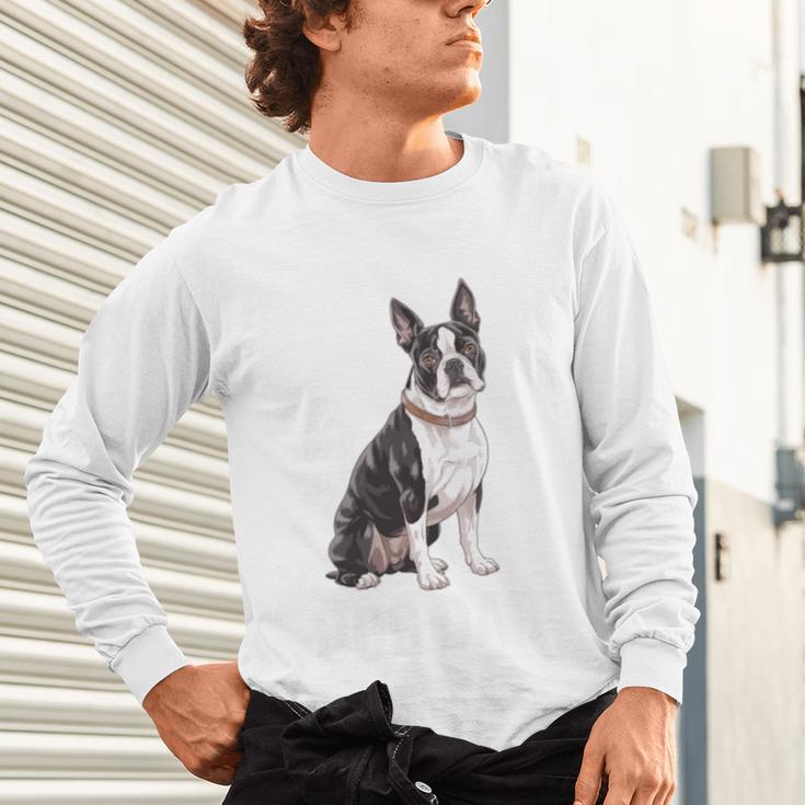 Boston Terrier Dog Dad Boston Terrier Dog Lovers Unisex Long Sleeve T-Shirt, gift for family, gift for coworker