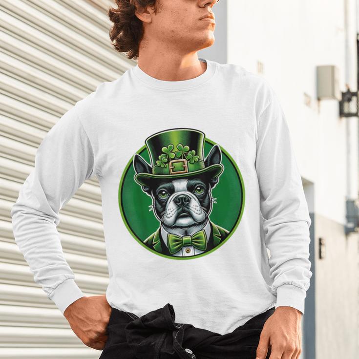 Boston Terrier Dog St Patricks Day Irish Pet Lover Men Women Kids Unisex Long Sleeve T-Shirt, gift for family, gift for coworker