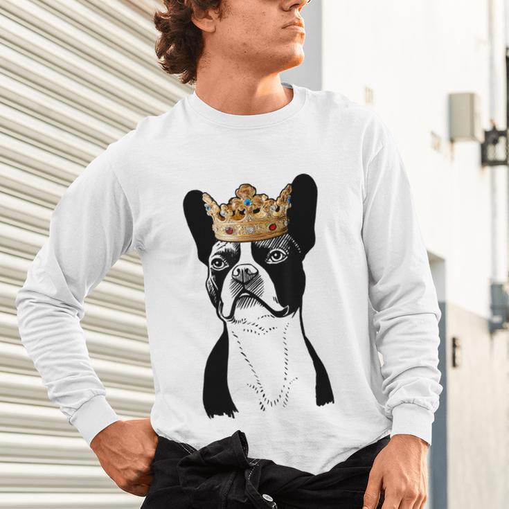 Boston Terrier Dog Wearing Crown For Men Women Girls Kids Unisex Long Sleeve T-Shirt, gift for family, gift for coworker