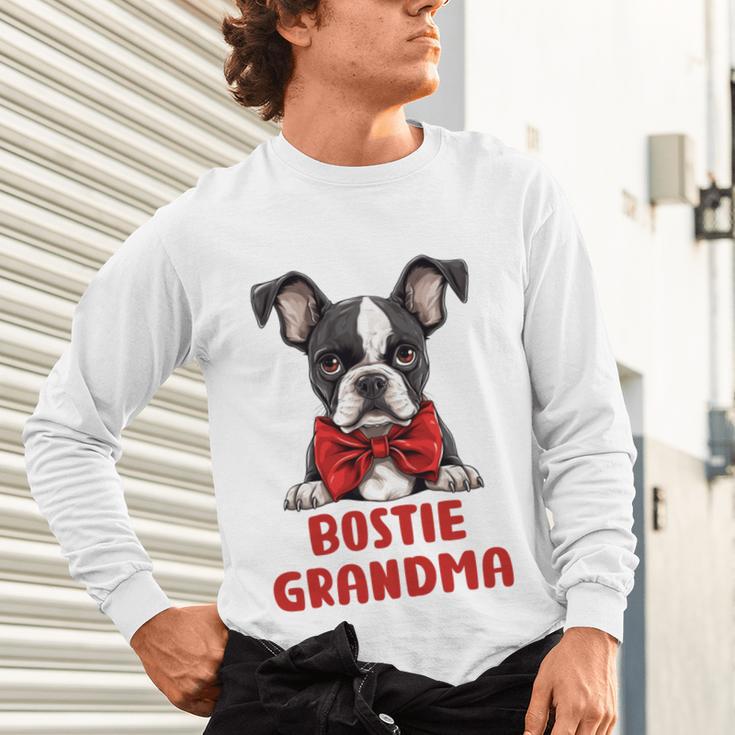 Boston Terrier Grandma Dog Lovers Puppy Bostie Owner Unisex Long Sleeve T-Shirt, gift for family, gift for coworker