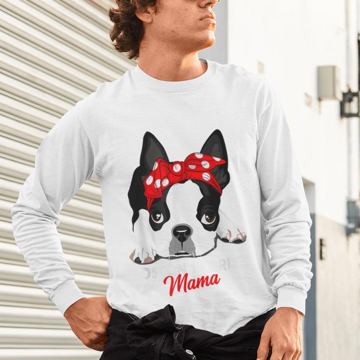 Boston Terrier Mum Dog Woman Idea Unisex Long Sleeve T-Shirt, gift for family, gift for coworker