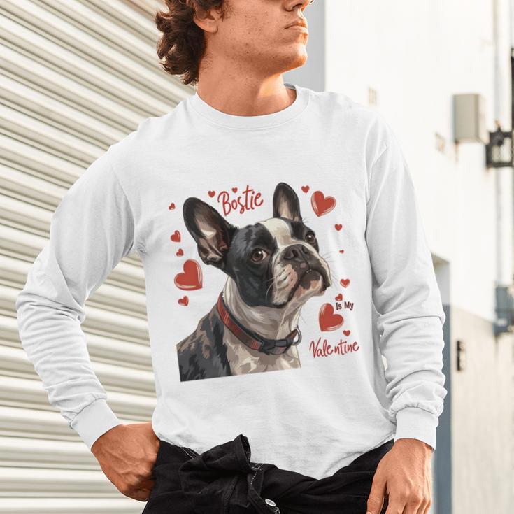 Boston Terrier Is My Valentine Cute Pet Dog Owner Valentine Unisex Long Sleeve T-Shirt, gift for family, gift for coworker
