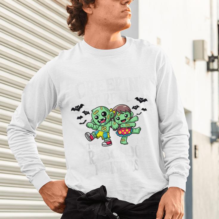 Creepin It Real Monster School Preschool Teacher Halloween Unisex Long Sleeve T-Shirt, gift for family, gift for coworker