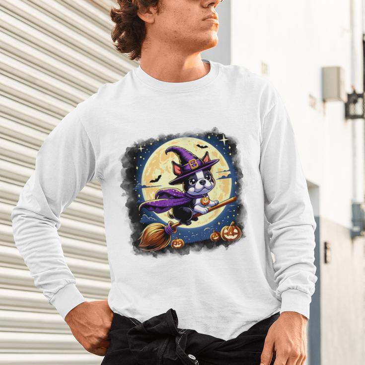 Cute Boston Terrier Halloween Costume Dog Lover Women Girls Unisex Long Sleeve T-Shirt, gift for family, gift for coworker