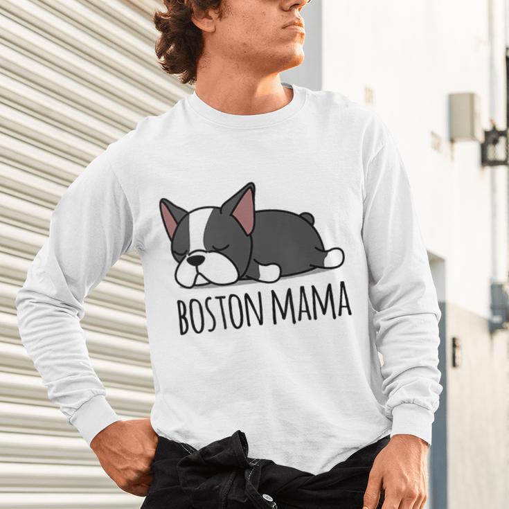 Cute Boston Terrier Boston Mama Unisex Long Sleeve T-Shirt, gift for family, gift for coworker