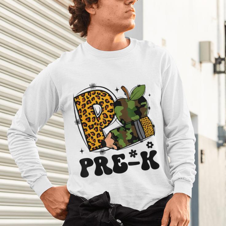 Cute Camo Pre K Back To School Teacher Kid Preschool Unisex Long Sleeve T-Shirt, gift for family, gift for coworker Cute Camo Pre K Back To School Teacher Kid Preschool Unisex Long Sleeve T-Shirt, gift for family, gift for coworker