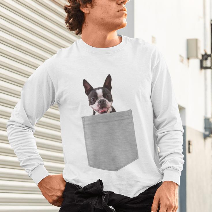 Dog In Your Pocket Boston Terrier For Men Women Girls Kids Unisex Long Sleeve T-Shirt, gift for family, gift for coworker