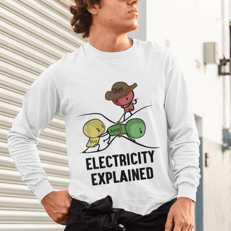 Electricity Explained Physics Nerd I Teacher School Unisex Long Sleeve T-Shirt, gift for family, gift for coworker Electricity Explained Physics Nerd I Teacher School Unisex Long Sleeve T-Shirt, gift for family, gift for coworker