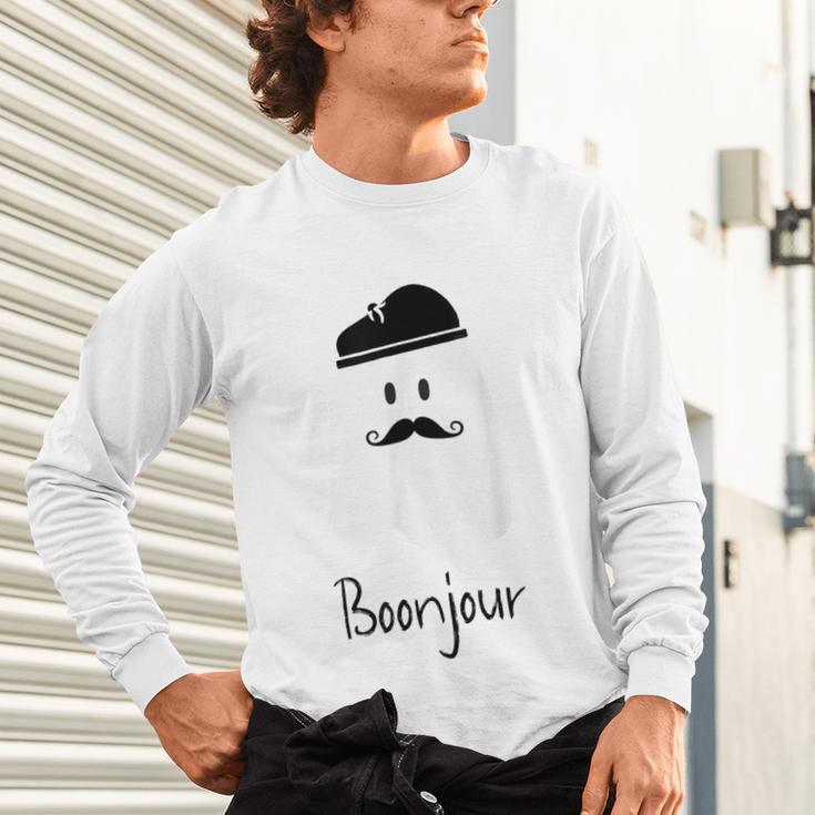 French Teacher Halloween Bonjour Ghost Unisex Long Sleeve T-Shirt, gift for family, gift for coworker