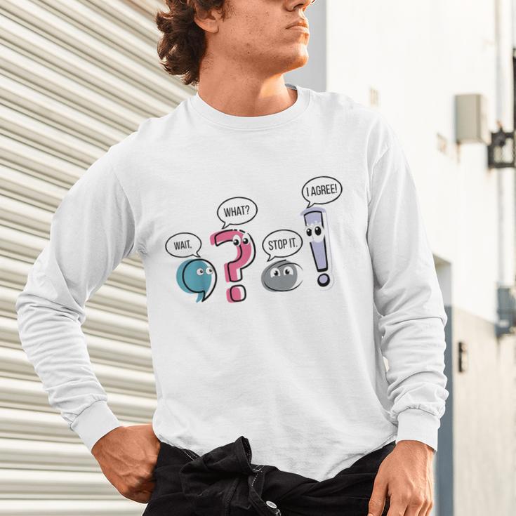 Grammar Teacher Punctuation English First Day Back To School Unisex Long Sleeve T-Shirt, gift for family, gift for coworker Grammar Teacher Punctuation English First Day Back To School Unisex Long Sleeve T-Shirt, gift for family, gift for coworker