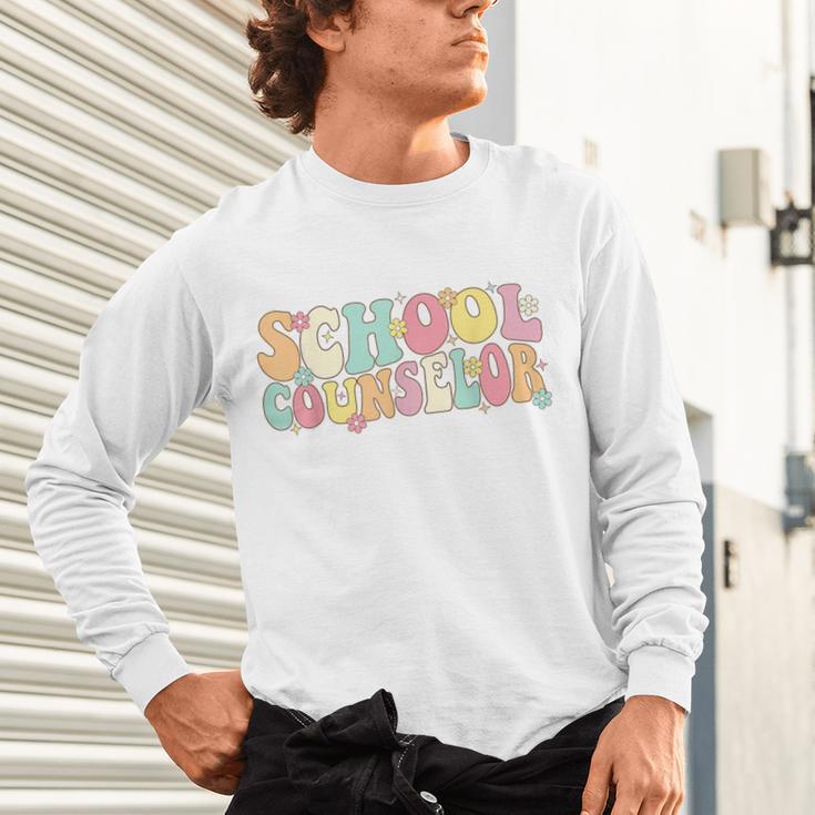 Groovy School Counselor Back To School Teacher Counseling Unisex Long Sleeve T-Shirt, gift for family, gift for coworker