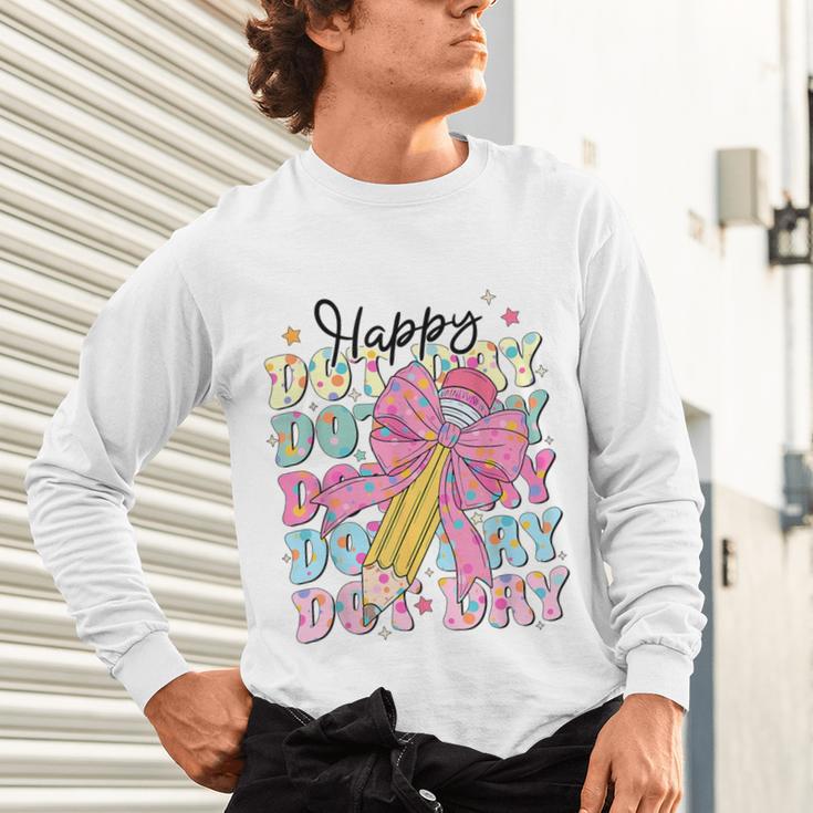 Happy Dot Day 2025 Coquette Bow Teachers Kids Boys Girls Unisex Long Sleeve T-Shirt, gift for family, gift for coworker Happy Dot Day 2025 Coquette Bow Teachers Kids Boys Girls Unisex Long Sleeve T-Shirt, gift for family, gift for coworker