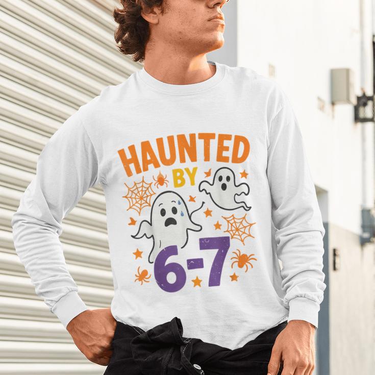 Haunted 67 Ghost Math Teacher Halloween Costume Math Pun Unisex Long Sleeve T-Shirt, gift for family, gift for coworker Haunted 67 Ghost Math Teacher Halloween Costume Math Pun Unisex Long Sleeve T-Shirt, gift for family, gift for coworker