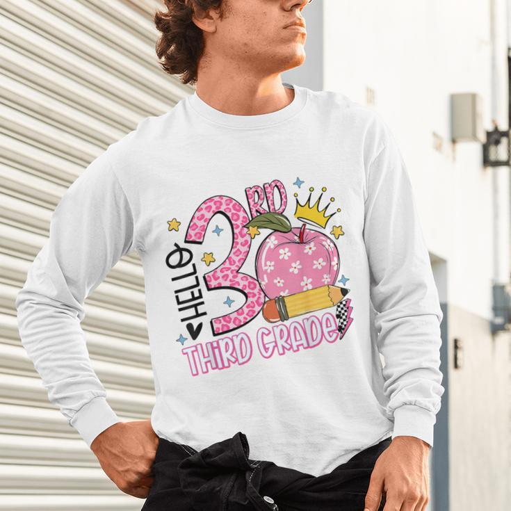 Hello 3rd Third Grade Back To School Pink Leopard Teacher Unisex Long Sleeve T-Shirt, gift for family, gift for coworker Hello 3rd Third Grade Back To School Pink Leopard Teacher Unisex Long Sleeve T-Shirt, gift for family, gift for coworker