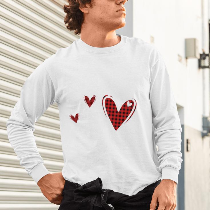 Kindergarten Has My Heart Buffalo Print Teacher Valentine Unisex Long Sleeve T-Shirt, gift for family, gift for coworker