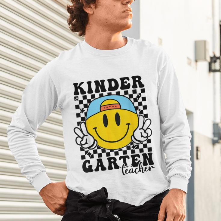 Kindergarten Teacher Hippie Smile Face Back School Unisex Long Sleeve T-Shirt, gift for family, gift for coworker Kindergarten Teacher Hippie Smile Face Back School Unisex Long Sleeve T-Shirt, gift for family, gift for coworker