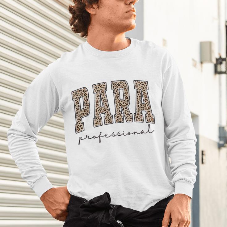 Leopard Paraprofessional Back To School Para Squad Teacher Unisex Long Sleeve T-Shirt, gift for family, gift for coworker Leopard Paraprofessional Back To School Para Squad Teacher Unisex Long Sleeve T-Shirt, gift for family, gift for coworker