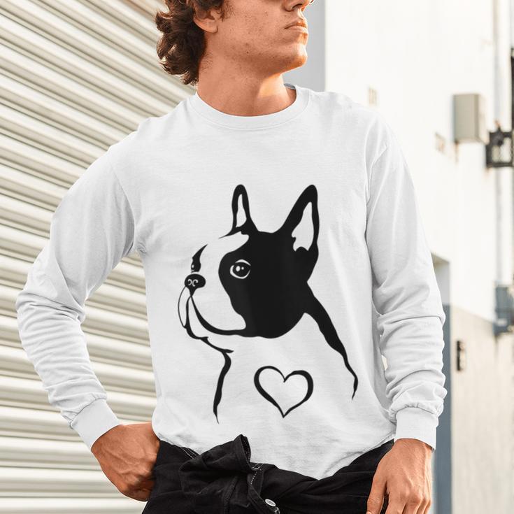 I Love My Boston Terrier Dog With Heart Unisex Long Sleeve T-Shirt, gift for family, gift for coworker