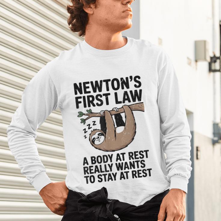 Newtons First Law Physics Jokes Science Teacher Unisex Long Sleeve T-Shirt, gift for family, gift for coworker Newtons First Law Physics Jokes Science Teacher Unisex Long Sleeve T-Shirt, gift for family, gift for coworker