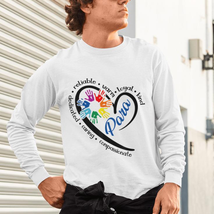 Para Heart Teacher Paraprofessional Paraeducator Men Women Unisex Long Sleeve T-Shirt, gift for family, gift for coworker Para Heart Teacher Paraprofessional Paraeducator Men Women Unisex Long Sleeve T-Shirt, gift for family, gift for coworker