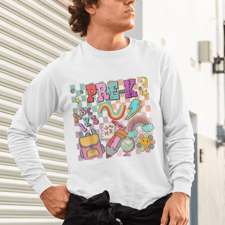 Pre K Back To School Teacher Student Men Women Kids Unisex Long Sleeve T-Shirt, gift for family, gift for coworker Pre K Back To School Teacher Student Men Women Kids Unisex Long Sleeve T-Shirt, gift for family, gift for coworker