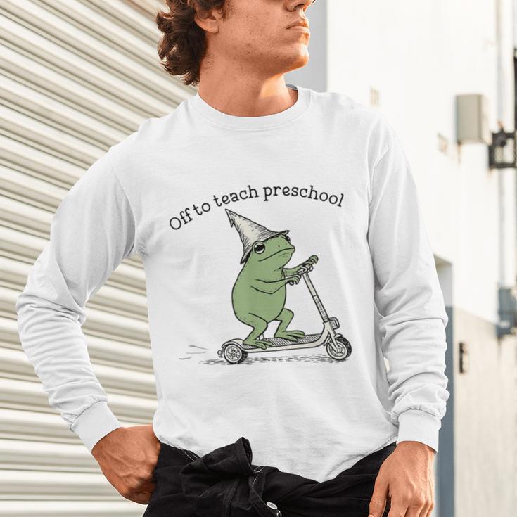 Pre K Grade Teacher Frog Back To School Preschool Unisex Long Sleeve T-Shirt, gift for family, gift for coworker Pre K Grade Teacher Frog Back To School Preschool Unisex Long Sleeve T-Shirt, gift for family, gift for coworker
