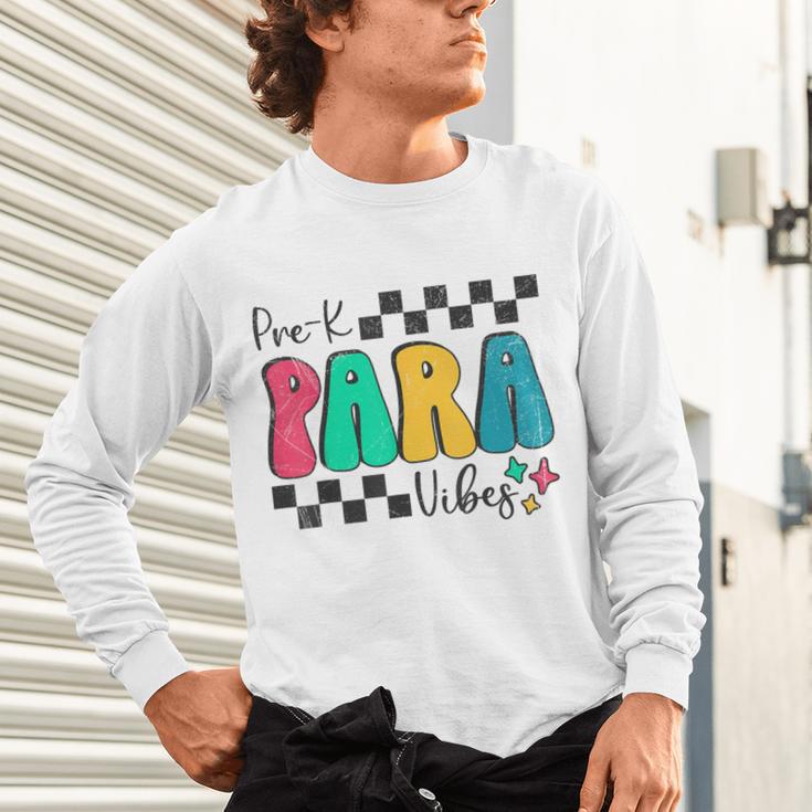 Pre-K Paraprofessional Teacher Back To School Vibes Unisex Long Sleeve T-Shirt, gift for family, gift for coworker Pre-K Paraprofessional Teacher Back To School Vibes Unisex Long Sleeve T-Shirt, gift for family, gift for coworker