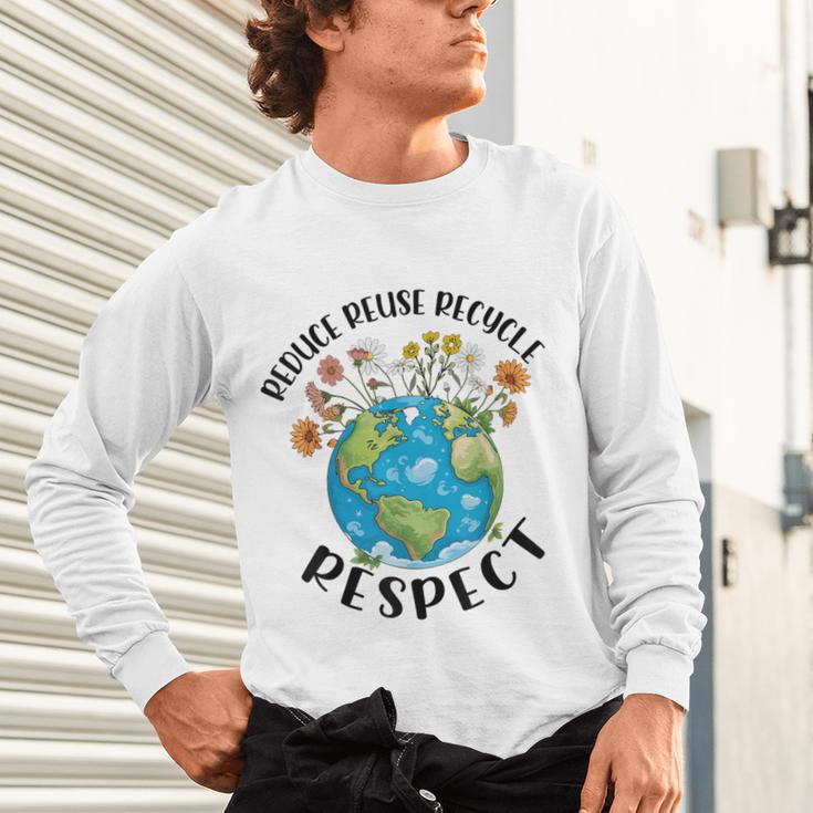 Reduce Reuse Recycle Respect Earth Day Teacher Girl Women Unisex Long Sleeve T-Shirt, gift for family, gift for coworker Reduce Reuse Recycle Respect Earth Day Teacher Girl Women Unisex Long Sleeve T-Shirt, gift for family, gift for coworker