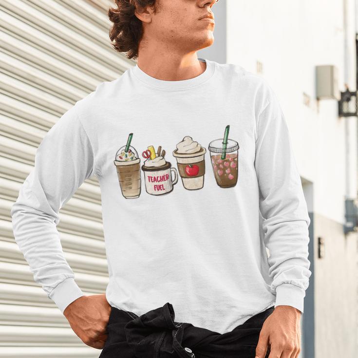 Teacher Fuel Coffee Teacher Mug Latte Iced Coffee Fall Unisex Long Sleeve T-Shirt, gift for family, gift for coworker Teacher Fuel Coffee Teacher Mug Latte Iced Coffee Fall Unisex Long Sleeve T-Shirt, gift for family, gift for coworker