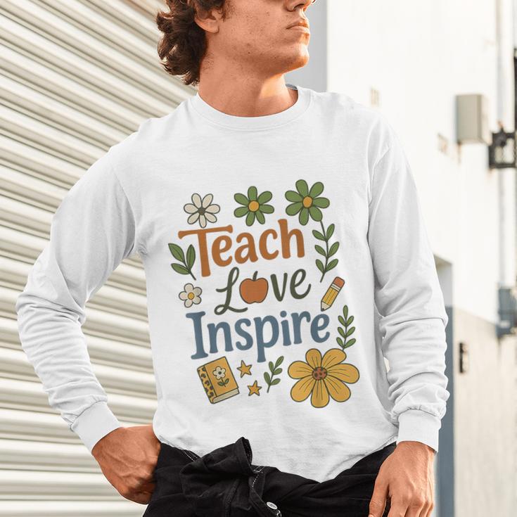 Teacher Inspire Love Unisex Long Sleeve T-Shirt, gift for family, gift for coworker