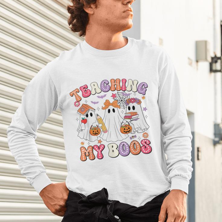 Teaching My Boos Cute Spooky Ghost Teacher Halloween Women Unisex Long Sleeve T-Shirt, gift for family, gift for coworker Teaching My Boos Cute Spooky Ghost Teacher Halloween Women Unisex Long Sleeve T-Shirt, gift for family, gift for coworker
