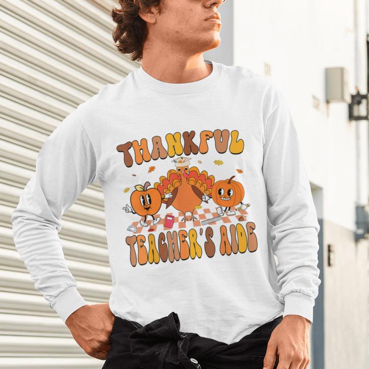 Thankful Teacher's Aide Thanksgiving Autumn Fall Women Men Unisex Long Sleeve T-Shirt, gift for family, gift for coworker Thankful Teacher's Aide Thanksgiving Autumn Fall Women Men Unisex Long Sleeve T-Shirt, gift for family, gift for coworker