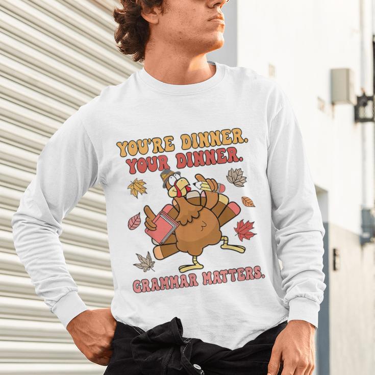 Thanksgiving Grammar Thankful English Teacher Fall Turkey Unisex Long Sleeve T-Shirt, gift for family, gift for coworker Thanksgiving Grammar Thankful English Teacher Fall Turkey Unisex Long Sleeve T-Shirt, gift for family, gift for coworker