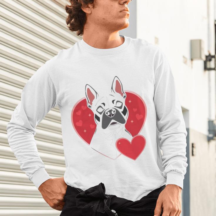 Valentine's Day Boston Terrier Unisex Long Sleeve T-Shirt, gift for family, gift for coworker