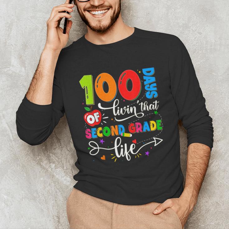 100 Days Of Living That 2nd Grade Life Boy Girl Teacher Unisex Long Sleeve T-Shirt, funny gift 100 Days Of Living That 2nd Grade Life Boy Girl Teacher Unisex Long Sleeve T-Shirt, funny gift