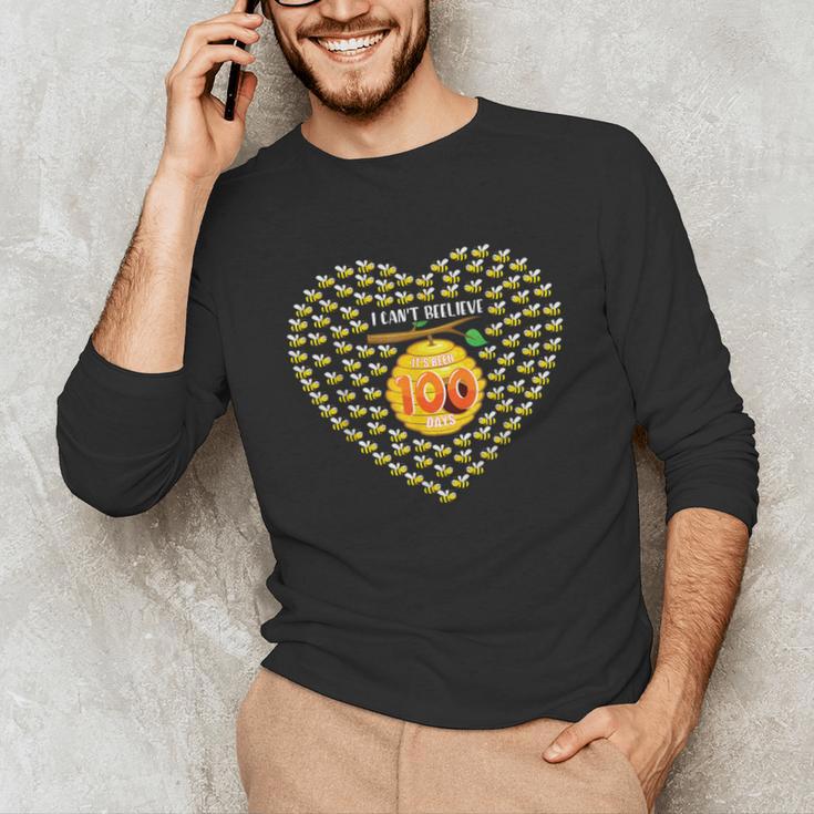 100 Days Of School Bee Hive Tree Hearts Teachers Student Kid Unisex Long Sleeve T-Shirt, funny gift