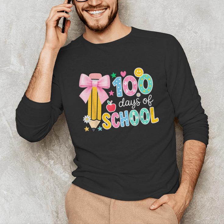 100 Days Of School Preppy 100th Day Of School Teachers Girls Unisex Long Sleeve T-Shirt, funny gift 100 Days Of School Preppy 100th Day Of School Teachers Girls Unisex Long Sleeve T-Shirt, funny gift
