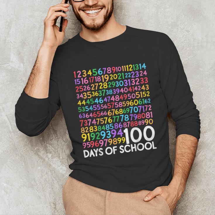 100th Day Of School Teacher Kids 100 Days Math Numbers Unisex Long Sleeve T-Shirt, funny gift