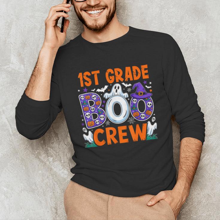 1st Grade Boo Crew First Grade Teacher Kids Happy Halloween Unisex Long Sleeve T-Shirt, funny gift