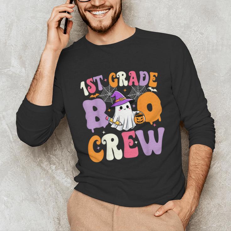 1st Grade Boo Crew Spooky First Grade Halloween Teacher Unisex Long Sleeve T-Shirt, funny gift