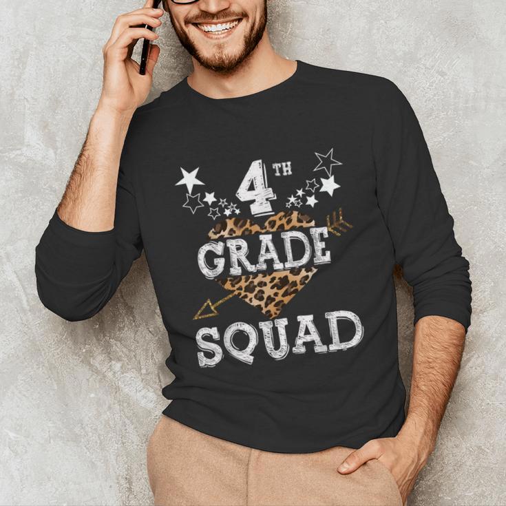 4th Grade Squad Star Team Leopard Teacher Crew Student Men Women Girls Kids Unisex Long Sleeve T-Shirt, funny gift
