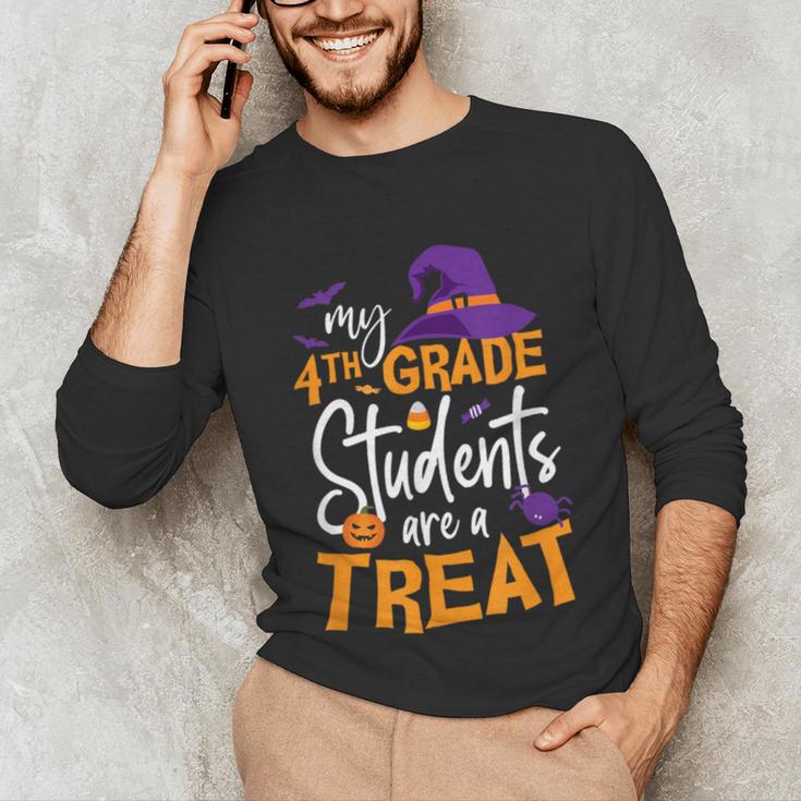 My 4th Grade Students Are a Treat Teacher Halloween Witch For Men Women Kids Unisex Long Sleeve T-Shirt, funny gift My 4th Grade Students Are a Treat Teacher Halloween Witch For Men Women Kids Unisex Long Sleeve T-Shirt, funny gift