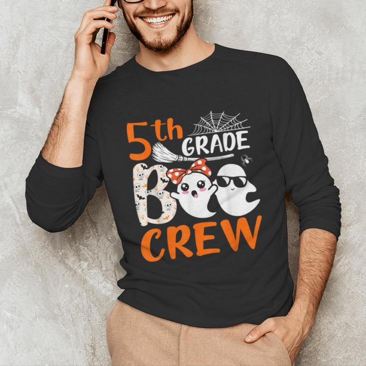 5th Grade Boo Crew Teachers Students Ghost Halloween Unisex Long Sleeve T-Shirt, funny gift
