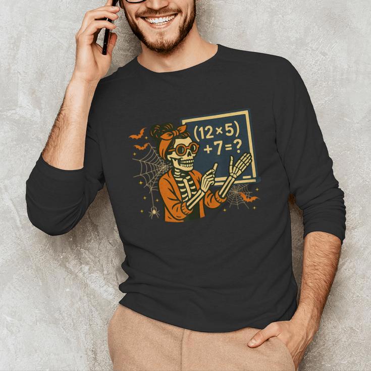 67 Teacher Halloween Skeleton Six Seven Meme Math Unisex Long Sleeve T-Shirt, funny gift 67 Teacher Halloween Skeleton Six Seven Meme Math Unisex Long Sleeve T-Shirt, funny gift